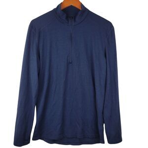 Icebreaker Bodyfit 200 Mens Size Large Merino Wool Navy Pullover Base Layer